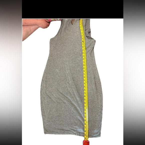 Mossimo Grey Beaded Tank Dress Bodycon Midi Length Boho Y2K Size L Festival​​ - Picture 5 of 10